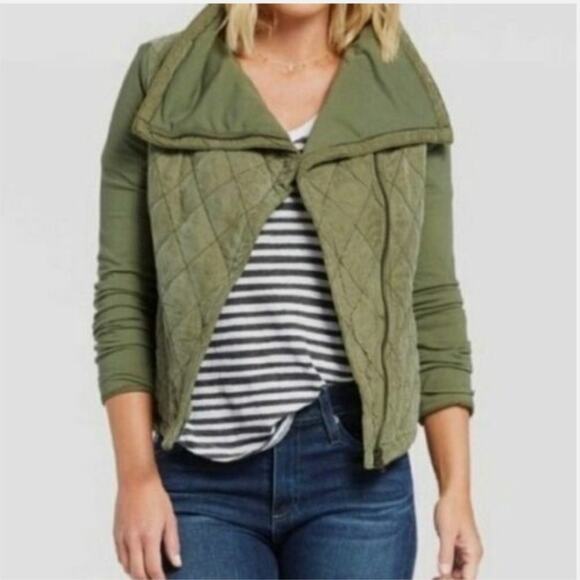 Anthropologie Marrakech Women's Quilted Phoebe Jacket Leaf Green Size M - Picture 2 of 11